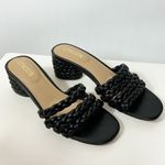 Chico's  Womens Black Braided Sandal Heels Shoes Chunky Heel US Size 7.5 Photo 1