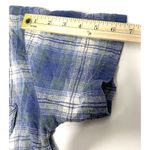 VTG Silk Exchange Blue Plaid Button Up V Neck Short Sleeve Silk Shirt Womens S Photo 7