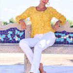 Boston Proper Yellow Lace Three Quarter sleeved Jacket size XS Photo 1