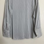 Ann Taylor  Gray White Pinstripe Long Sleeves Popover Top, Size XL Photo 7
