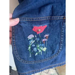 Blair Vintage‎ 90’s  Blue Denim Embroidered Floral Jean Shacket Top Plus Size XL Photo 1