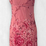 Ann Taylor  Silk Romantic Pink Purple Fairy Rose Flower Print Midi Mini Dress S P Photo 0