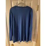 Talbots  V-NECK POINTELLE GIRLFRIEND CARDIGAN Blue Mature Career Office Sz L Photo 6