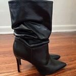 Schutz slouchy snakeskin embossed leather pull on Ashlee stiletto boots Photo 0