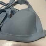 Luli Fama  Light Blue Bikini Top Size Small Criss Cross Back Tie GUC #7829 Photo 1