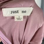 Just Me Dress Small Pink Pom Pom Swiss Dot Lace Trim Long Sleeve Mini Occasion Photo 11