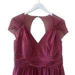 Jenny Packham Cabernet Cap Sleeve Chiffon Bridesmaid Dress Fit & Flare 12 #1654 Purple Photo 2