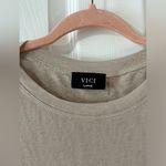 VICI Beige tan sheer cropped t shirt large Photo 2