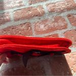 Shiraleah  red and black felt flowered short handle purse clutch Photo 9