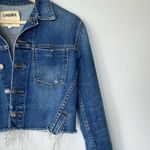 L'Agence Janelle Jean Jacket Raw Hem Cropped Size S Collared Long Sleeves Photo 2