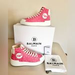 Balmain NIB  X Barbie Pink Sneakers EU 40 US 10 Women’s High Top Lace Up B Court Photo 1