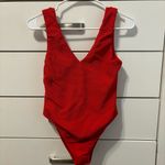 Montce Swim Red One Piece Ribbed Swimsuit Size L Photo 1