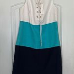 Trina Turk NWT Miss Brady Colorblock Lace-Up Dress White Blue Sz 6 Photo 5