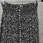 Rachel Zoe Floral Maxi Skirt Smocked Shirred Waist Black White Button Front Slit Photo 8