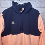 Adidas  Fleece Pullover Jacket Hood Hoodie Coat Winter Outdoor Pink Navy Sz Large Photo 3