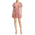 MISA Los Angeles NWT  Desma Crushed Velvet Wrap Dress Pink Medium Photo 3