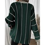 Dokotoo Women's Green Striped Knitted Long Sleeve Pullover Sweater Size XL Photo 2