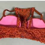Victoria's Secret Victoria’s Secret Orange Floral Lace Racerback Bra Bralette Brassiere Lingerie Size 36C 🧡 Photo 1