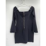 Slate + Willow Solid Black Janis Bell Sleeve Square Neck Sheath Cocktail Dress 6 Photo 3