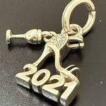 Brighton 2021 Charm Wine Glass Dangle High Heel Numbers Cutout Silver Charm Photo 6