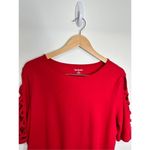 kim rogers  Shirt Womens Extra Large Red Crisscross Sleeves Pullover Casual Photo 6