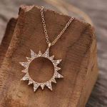 Boutique Fashion Golden Color Sun Pendant necklace Photo 0