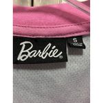 Barbie Black/Pink Short Sleeve Jersey Top Size Small V Neck Lined Mattel Graphic Pink Photo 2