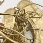 ZARA  gold gladiator strap sandals women’s Size 37/ 6.5 Photo 8