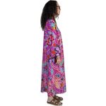 VINTAGE 1970s DAVID BROWN FLORAL ZIP ROBE LOUNGER KAFTAN MUMU DRESS Sz Medium Pink Photo 4