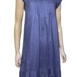 Sundance Women’s Size XS Blue w Mint Green Embroidered Smocked Front Linen Dress Photo 1