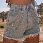 12th Tribe  Denim Rhinestone Shorts Photo 1