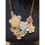 Women's Floral Statement Necklace With Gold Chain And Lobster Clasp Lock Jewelry Photo 7