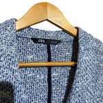 ZARA DOUBLE BREASTED BLUE & WHITE TEXTURED WEAVE KNIT BLAZER SIZE SMALL Photo 5