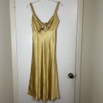Selfie Leslie NEW!  Perfect Day Satin Midi slip Dress Mustard US small st1957b01 Photo 2