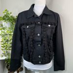 Free The Roses Black Jean Jacket With Tassels Button Front NEW Size S Photo 1