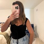 EXPRESS NWT Black Soft Contour Off the shoulder crop top Photo 7