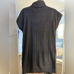 None NEW Black ribbed knit turtleneck sweater Mini Dress Cap Sleeves Small Photo 1
