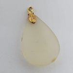 White Smokey Stone Teardrop Pendant White Photo 1