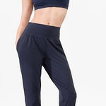 Athleta Salutation High Rise Jogger Pants Women's Powervita Sz Small Navy Yoga Photo 0