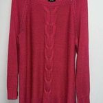 Apt. 9  Womens Sweater Plus Size 1X Hot Pink Cable Knit Tunic Barbie Barbiecore Photo 0