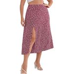SheIn Vacay animal print cheetah Print Split Thigh Skirt Photo 1