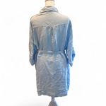 Saga Light Blue Linen Collared Belted Shirt Dress Made in Italy One Size Size undefined Photo 1
