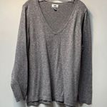 Old Navy Gray V-Neck Sweater Long Sleeve High Low Slit Sides XXL Plus Size Photo 0