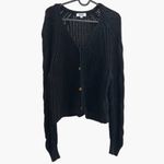 Revolve  FAVORITE | 525 America Black chunky cable knit relaxed button cardigan M Photo 1