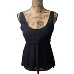 Beachsissi Scoop Neck Ruffle Hem Tankini‎ Swimsuit Women's XL Black Beach Summer Photo 1
