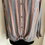 American Eagle 31.  Women's Striped Button Up Shirt Size Medium Photo 2