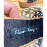 Salvatore Ferragamo SAJA Platform Sandal Womens 7.5 Blue Block Heel Slip-On S27 Photo 2