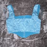 Princess Polly Light Blue Brocade Tank Top Photo 1
