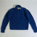 Aran Sweater Market Fisherman Wool Sweater Ireland Large Cream Blue Size XS Photo 0