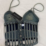 Outcast Denim Corset Top Blue Size M Photo 0